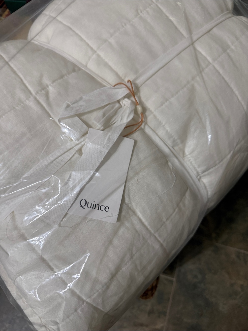 European Linen Box Quilt in Ivory - King/CalKing - Retail $184 - Picture 6 of 7